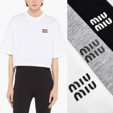 미*** 영문로고 크롭 반팔