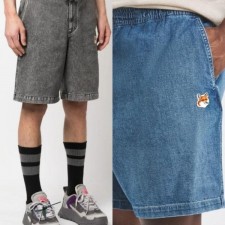 메* 키츠네 폭스헤드 데님하프팬츠