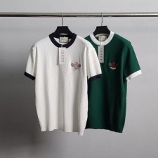 구* 테니스 로고자수 반팔 니트