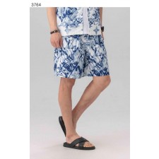 루* 수입고급 그래픽 쇼트 슬리브드 코튼 팬츠