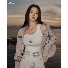 C* 우븐 라벨 골지 탱크탑