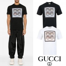 구* 밀레니얼 멀티캣 프린트 실켓 티셔츠