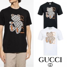 구* 자가드 테디베어 프린트 실켓 티셔츠