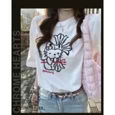 크* 크로스 키티 면 반팔 박스티 (D1228) 루즈핏 빅사이즈
