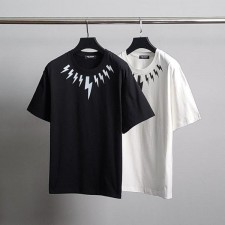 닐** 썬더넥 코튼 반팔티