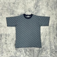 디* 25 콘트라스트 오블리크 캐주얼 니트 반팔티셔츠  수입