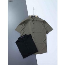 루* 모노그램 패턴 반팔 실크 셔츠