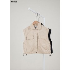 사** 케이프 여성 더블 포켓 트윌 베스트