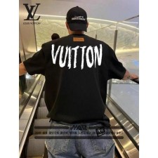 루* 빈티지 레터링 넥 포인트 디자인 반팔 티셔츠