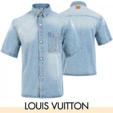 루* 자수 로고 데님 반팔 NB