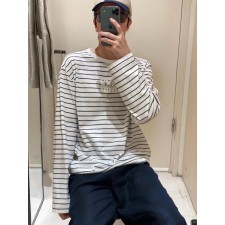 미*** 스트라이프 라운드 롱슬리브  수입