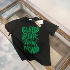 디* 그린 레인보우 빈티지 하트 페인팅 반팔티