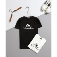 로* 피아나 엠보 레터링 라운드 반팔티