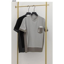 디* 가슴 포켓 배색 반팔 티셔츠