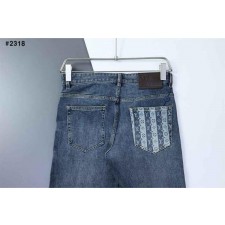 루* 스트라이프 로고 데님진