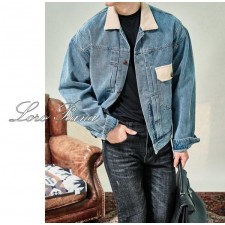 로* 피아나 배색 청자켓