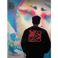 로** 낙서 디자인 긴팔티셔츠 (시보리없음)