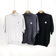 금장 포인트 단추 반목 니트