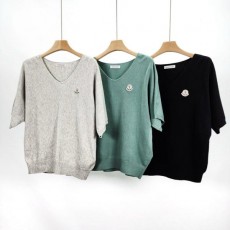 홀가먼트 V넥 반팔 니트