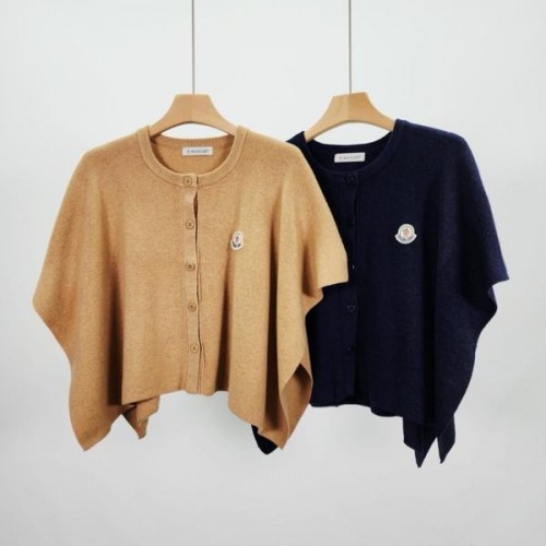 케이프 버튼 니트 판초