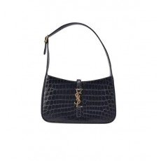 생** 유광 크로커다일 엠보싱 가죽 소재의 LE 5 A 7 호보백 ㅡ스몰 풀박스