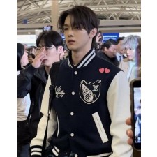 루* 자수로고 레터링 바시티자켓