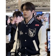 루* 자수로고 레터링 바시티자켓