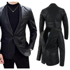 버** 페이크 레더 자켓