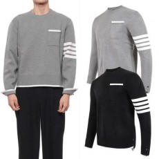 톰* 사선 원 포켓 울 니트