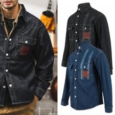 구* 포켓 레더 스냅 셔츠