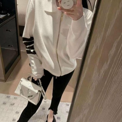 톰* 사선 카라집업니트