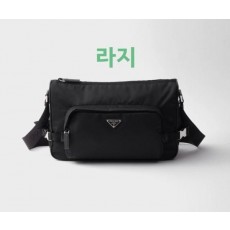 프** 라지 리나일론 및 사피아노 가죽 숄더백