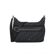 디* Rider Soft 스몰호보백 블랙 Oblique 자카드블랙 그레인 송아지 가죽풀박스