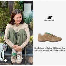 뉴*** x 미*** 530 스웨이드 메쉬 이시영 스니커즈 에크루