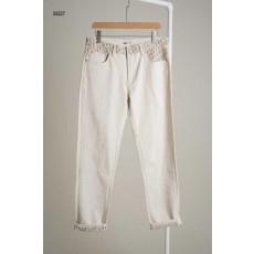 디* 남성 브라운패치 오블리크포켓 롤업 데님팬츠