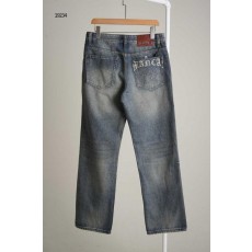 크* 브라운레더패치 포켓로고 데님팬츠