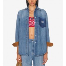 미*** 수입 데님 셔츠 블루