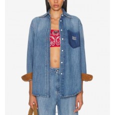 미*** 수입 데님 셔츠 블루