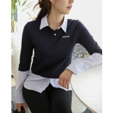 미*** 수입 스트라이프 트링밍 폴로셔츠