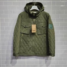 버** 가죽패치 후드 퀄팅자켓