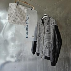 루* 믹스드 레더 앤드 울 블루종