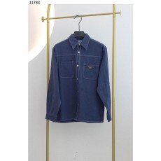 프** 라이트 데님 트라이앵글 로고 재킷 블루