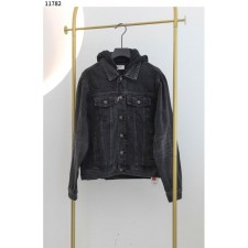 셀** 후드 데님 자켓 블랙워시 남성 자켓