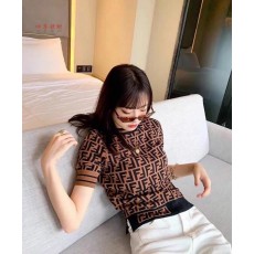 펜* 수입고급 FF 로고 모티프 반팔 니트