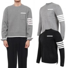 톰* 사선 원 포켓 울 니트