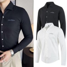 루* 다미 엠보 슬림핏 셔츠