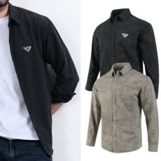 프** 삼각 자수 코튼 셔츠