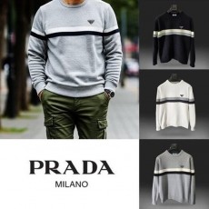 프** 엠보배색 라운드 니트