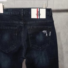 톰* 사선완장 돌핀 진청 청바지