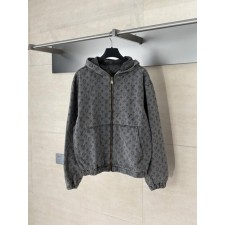 루* 전판로고 후드 데님 자켓